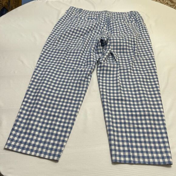J. Jill Linen Stretch Blue White Capri Crop Linen Pants Size XL - Picture 9 of 10